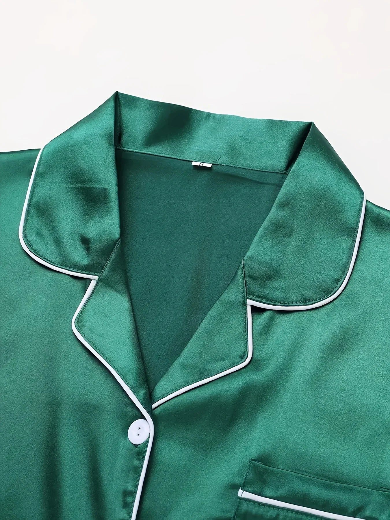 Conjunto de Pijama con Botones - Set de Manga Larga con Cuello Solapa y Pantalón Largo