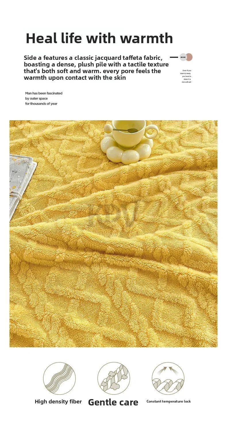 Manta de Vellón de Doble Capa - Frazada Gruesa y Cálida de Coral Fleece para Cama y Sofá