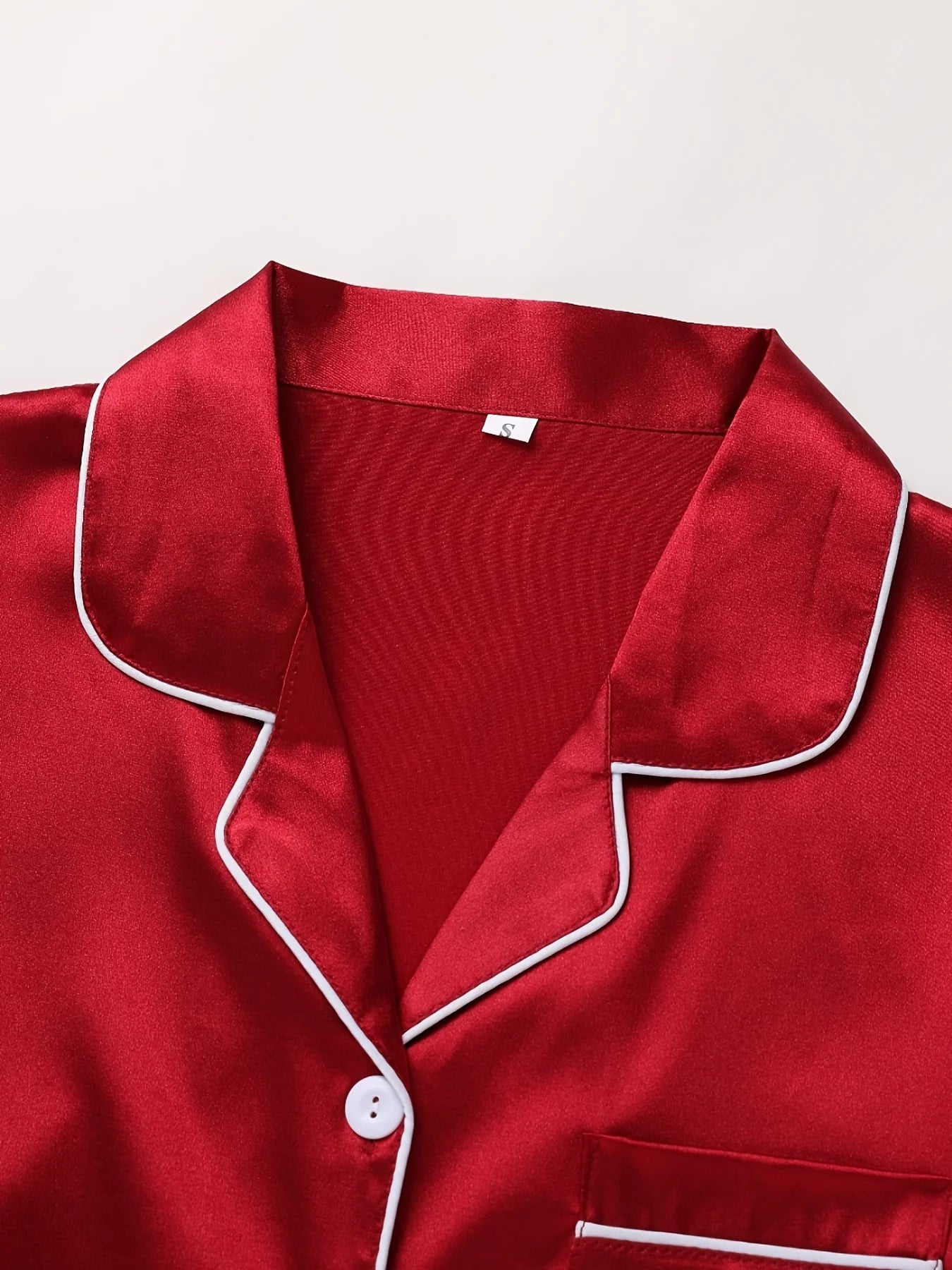 Conjunto de Pijama con Botones - Set de Manga Larga con Cuello Solapa y Pantalón Largo