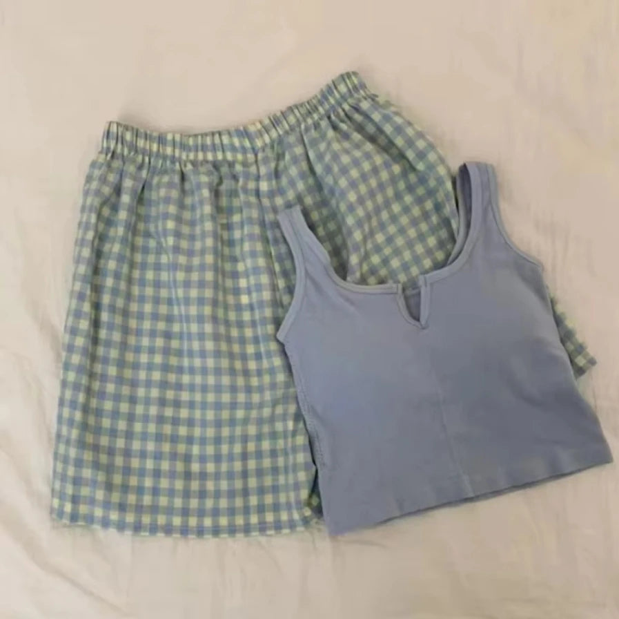 Conjunto de Pijama a Rayas con Cuello Solapa - Set de Camisa Manga Corta y Pantalón Largo Elegante