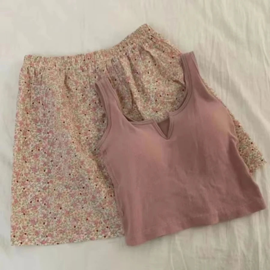 Conjunto de Pijama a Rayas con Cuello Solapa - Set de Camisa Manga Corta y Pantalón Largo Elegante