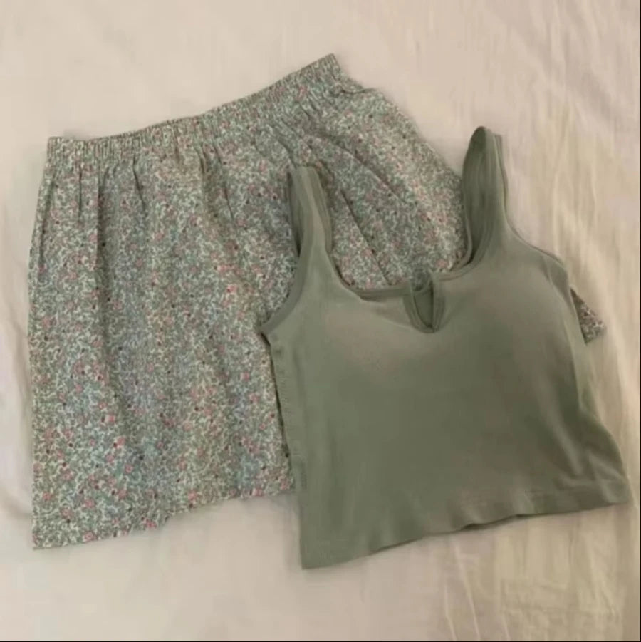 Conjunto de Pijama a Rayas con Cuello Solapa - Set de Camisa Manga Corta y Pantalón Largo Elegante