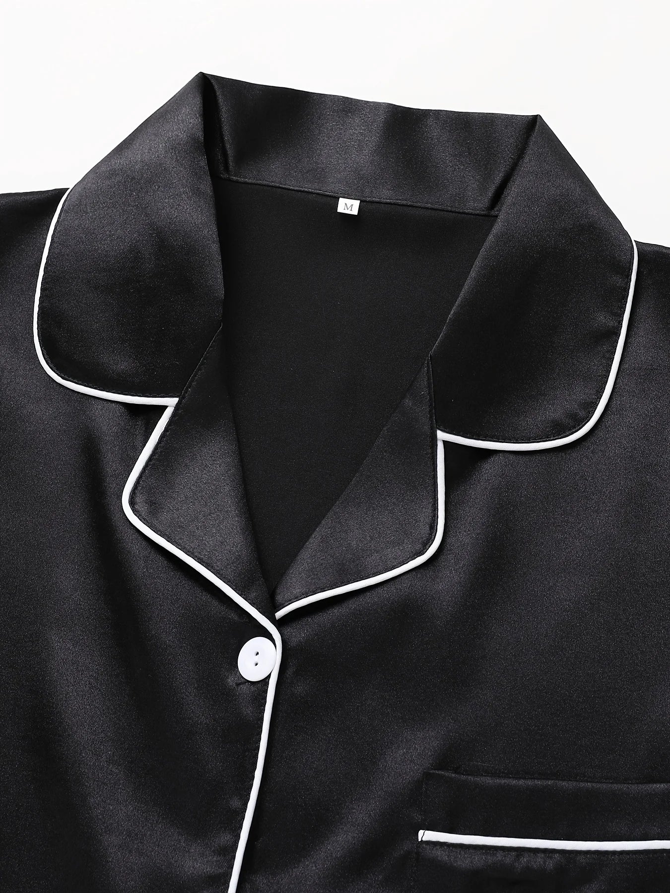 Conjunto de Pijama con Botones - Set de Manga Larga con Cuello Solapa y Pantalón Largo