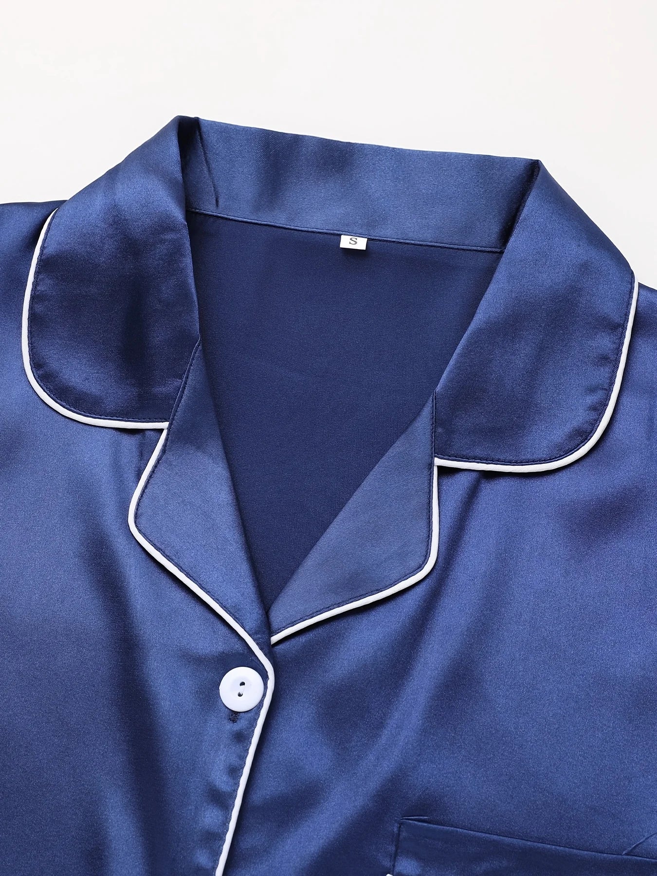 Conjunto de Pijama con Botones - Set de Manga Larga con Cuello Solapa y Pantalón Largo