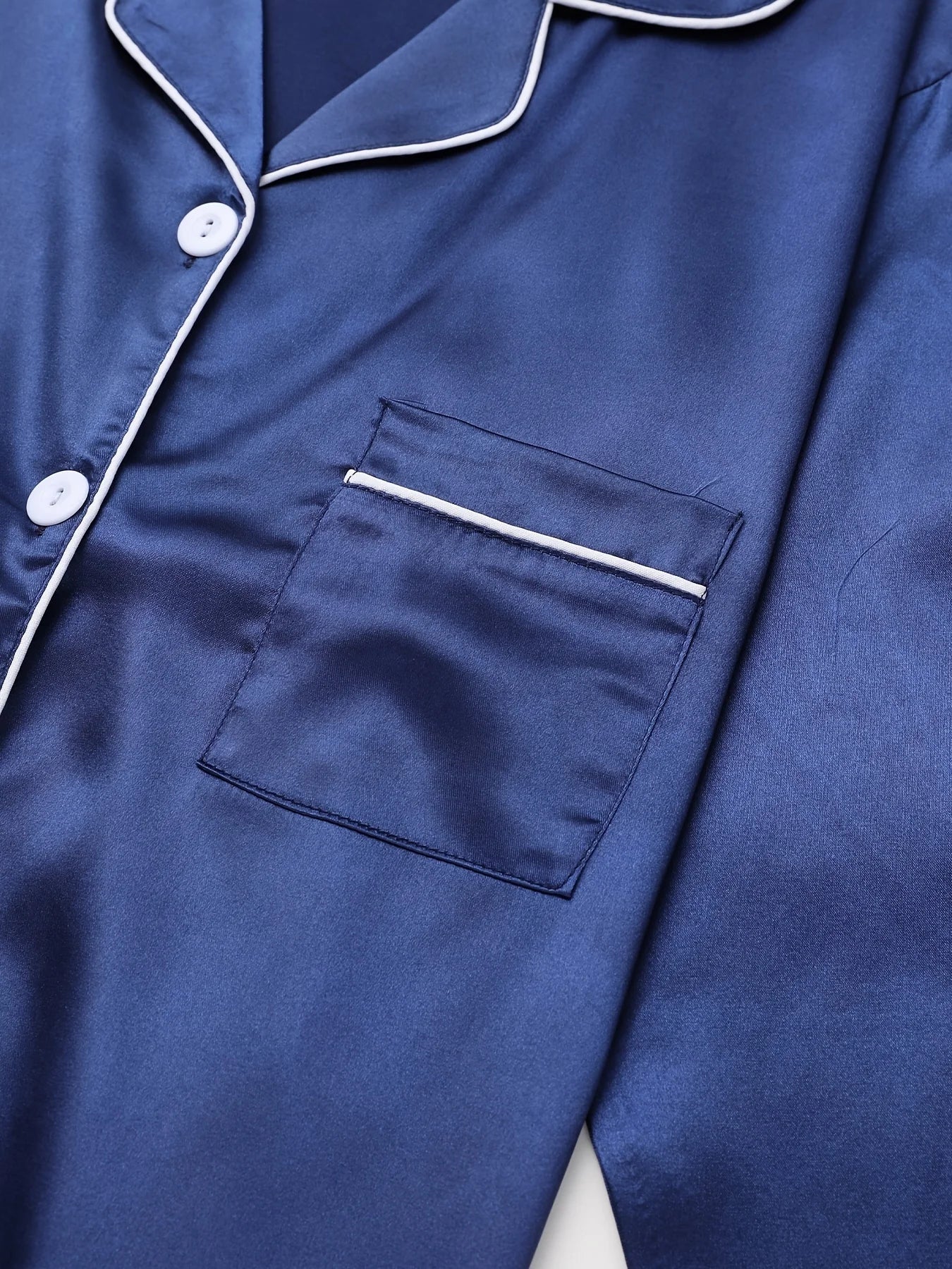 Conjunto de Pijama con Botones - Set de Manga Larga con Cuello Solapa y Pantalón Largo